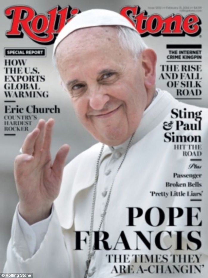 Giáo hoàng Francis trên bìa tạp chí Rolling Stone hôm 28-1. Ảnh: Rolling Stone 
