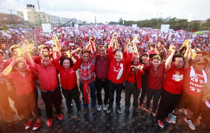 10.000 người phe “áo đỏ” đã tập trung ở thành phố Pattaya. Ảnh: Bangkok Post