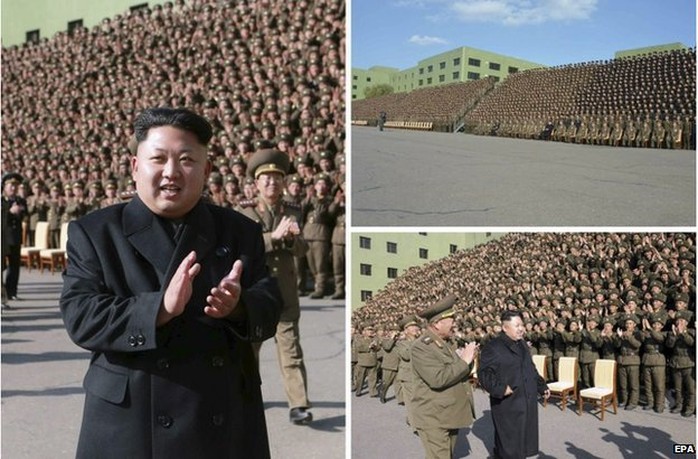 Ông Kim Jong-un bước đi không cần chống gậy. Ảnh:EPA