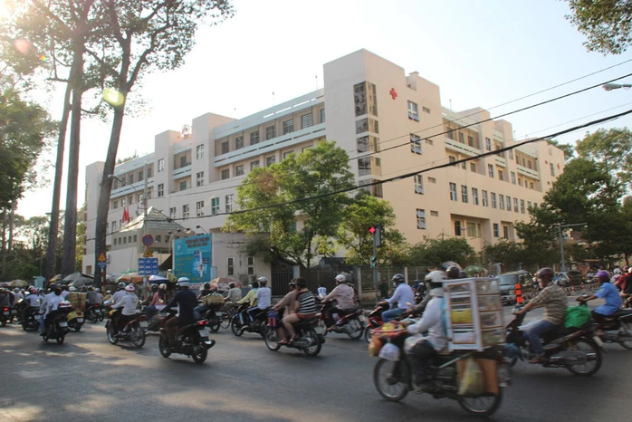 Bệnh viện phụ sản Hùng Vương (quận 5 – TP HCM), nơi xảy ra vụ bé sơ sinh mất tích vào tối 17-3.