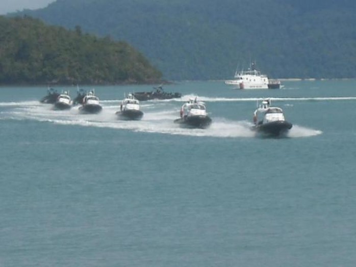 Lực lượng thực thi pháp luật hàng hải Malaysia. Ảnh: UPI