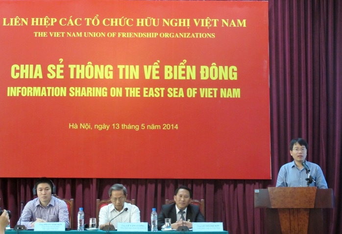 Buổi chia sẻ thông tin về biển Đông của Liên hiệp các Tổ chức Hữu nghị Việt Nam với các tổ chức phi chính phủ sáng 13-5