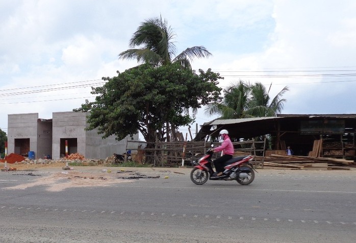 Hiện trường nơi chị Nguyễn Thị Thơ bị tai nạn 