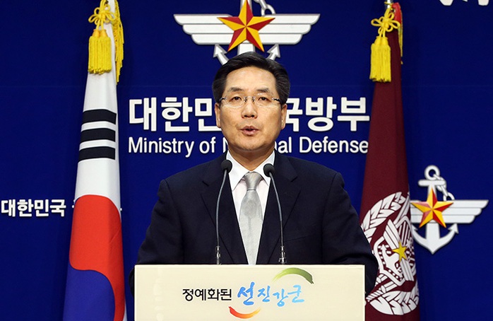 Phát ngôn viên Bộ Quốc phòng Hàn Quốc Kim Min Seok. Ảnh: Yonhap
