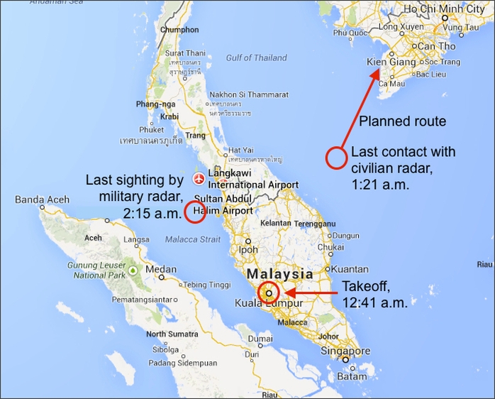 Chính phủ Malaysia khiến lực lượng tìm kiếm cứu hộ quốc tế phí cả 1 tuần tìm kiếm sai khu vực. Ảnh: The Week