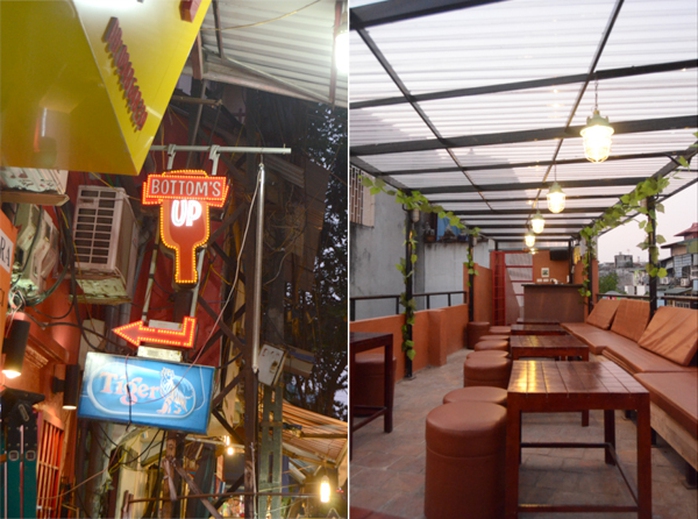 Lối lên Bottom up có biển chỉ dẫn từ dưới đường nên rất dễ tìm. Ảnh Nguyên Chi Lối lên Bottom up có biển chỉ dẫn từ dưới đường nên rất dễ tìm. Ảnh Nguyên Chi