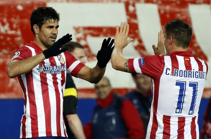 Với phong độ tuyệt vời của Diego Costa (trái), Atletico Madrid không ngán bất cứ đối thủ nào ở tứ kết