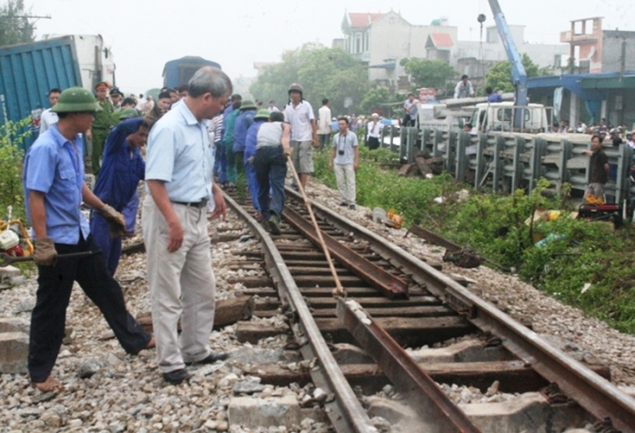 Hiện trường vụ tai nạn tàu hỏa rạng sáng ngày 19-9