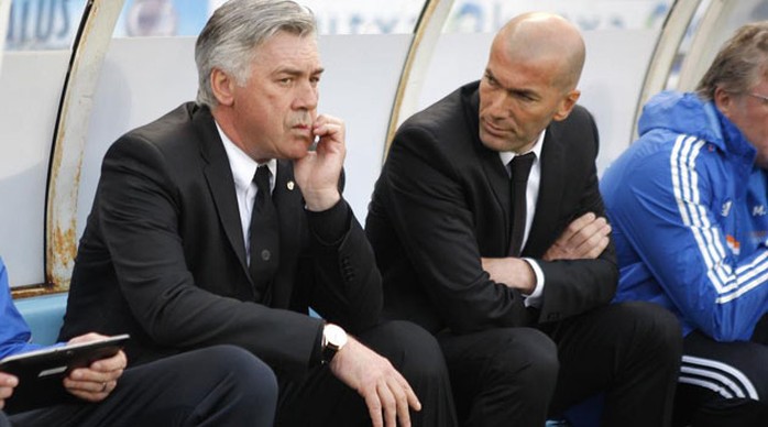 HLV Ancelotti và trợ lý Z. Zidane sẽ chia tay nhau vào cuối mùa giải                  Ảnh: MARCA