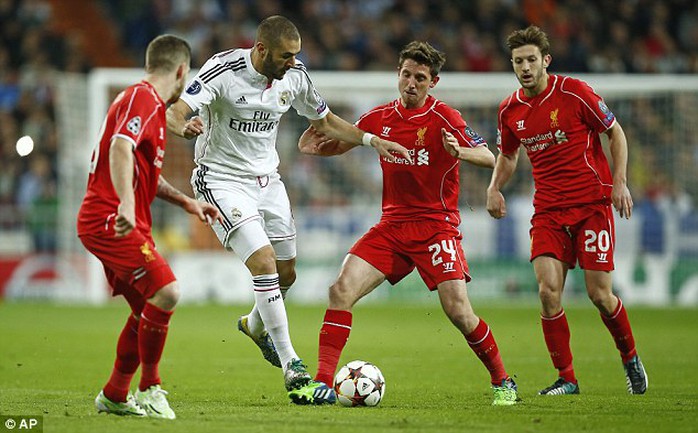 Những cầu thủ dự bị của Liverpool không thể ngăn Benzema ghi bàn