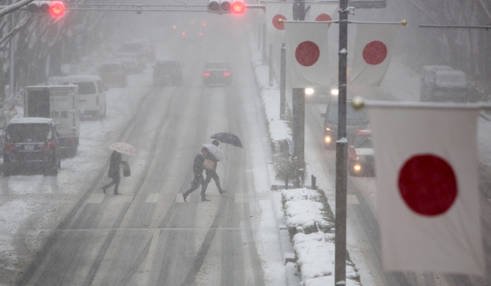 Bão tuyết Nhật Bản khiến ít nhất 19 người thiệt mạng và 1600 người bị thương. Ảnh: EPA