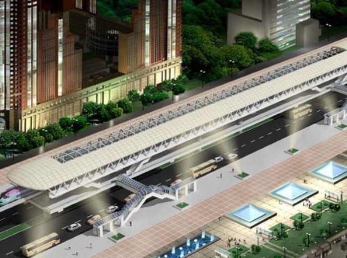 Mô hình phối cảnh nhà ga Long Biên trên tuyến đường sắt đô thị số 1
