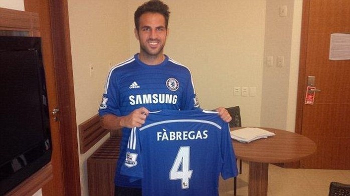 Fabregas trong ngày ra mắt Chelsea