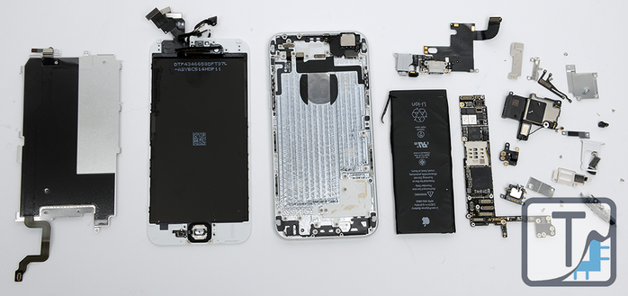 Các thành phần cấu thành iPhone 6. Ảnh: Techinsights