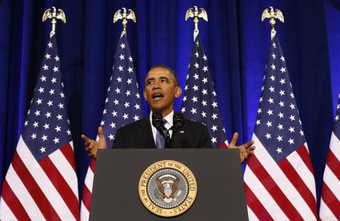 U.S. President Barack Obama speaks about the National Security Agency from the Justice Department in Washington January 17, 2014. REUTERS-Kevin Lamarque