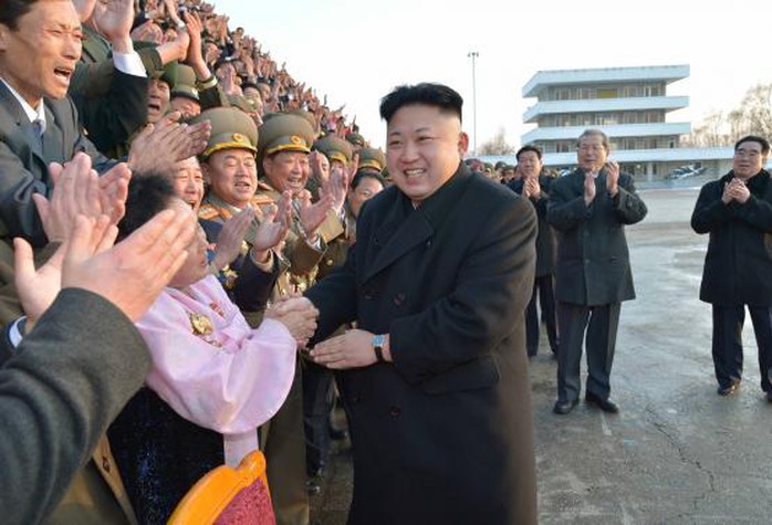 North Korean leader Kim Jong Un visits participants of a national agriculture competition in this undated photo released by North Koreas Korean Central News Agency (KCNA) in February 10, 2014. North Korean security chiefs and possibly even Supreme Leader Kim Jong-un himself should face international justice for ordering systematic torture, starvation and killings comparable to Nazi-era atrocities, U.N. investigators said on February 17, 2014. REUTERS-KCNA-File