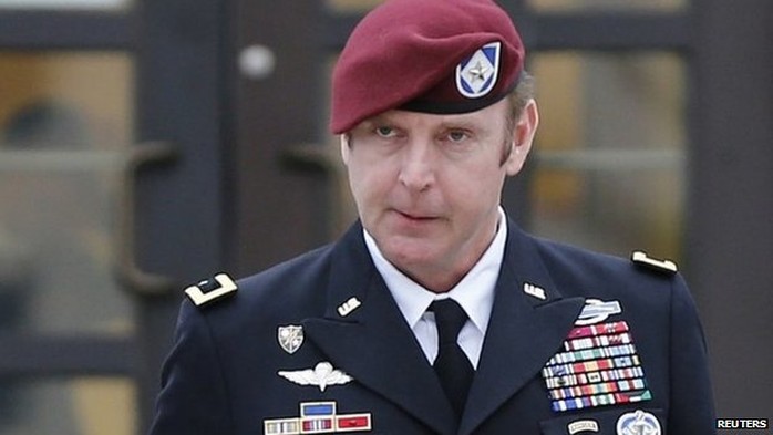 US Army Brigadier General Jeffrey Sinclair leaves the courthouse at Ft Bragg in Fayetteville, North Carolina 4 March 2014