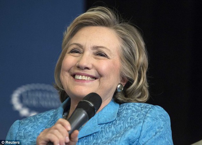 At last! Hillary has made no secret of her desire to be a grandmother, and her delighted face today showed just how excited she is that her daughter is finally expecting