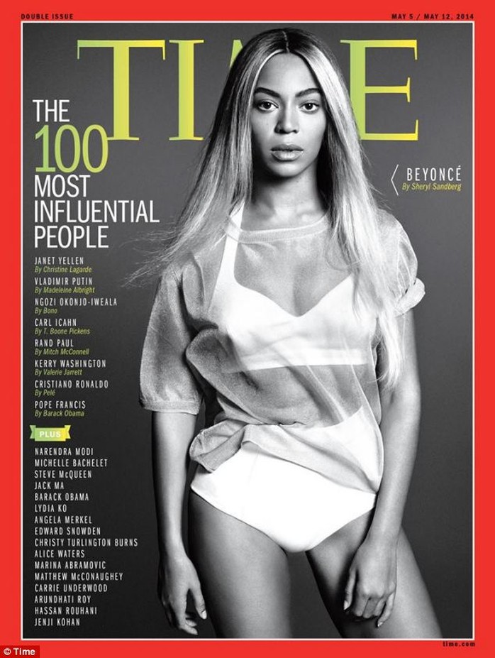 Pop queen: Time magazine features Beyonce on the cover of its 100 Most Influential People, out Friday