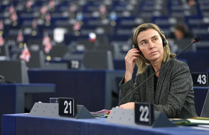 European Union High Representative for Foreign Affairs and Security Policy Federica Mogherini attends a debate on the recognition of Palestine statehood at the European Parliament in Strasbourg, November 26, 2014.  REUTERS/Vincent Kessler