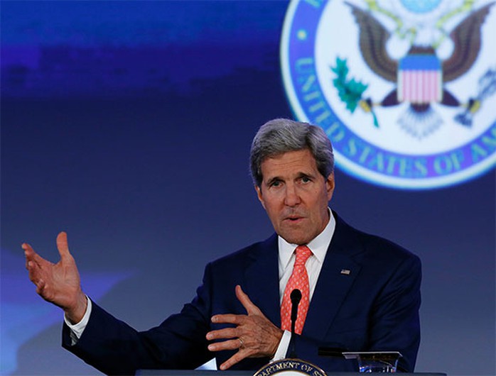 Ngoại trưởng Mỹ&nbsp;John Kerry chủ trì hội nghị. Ảnh: Reuters