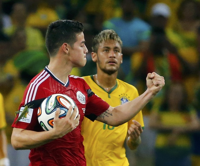 Rodriguez ghi bàn từ chấm 11 m cho Colombia