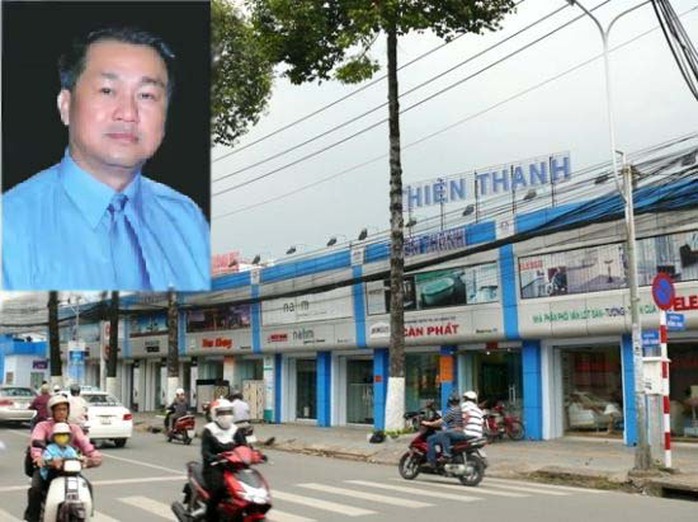 Ông Phạm Công Danh (ảnh nhỏ) và Trung tâm vật liệu xây dựng Thiên Thanh ở TP HCM