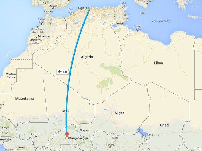 Chuyến bay mất liên lạc khi trên đường từ Ouagadougou đến Algiers