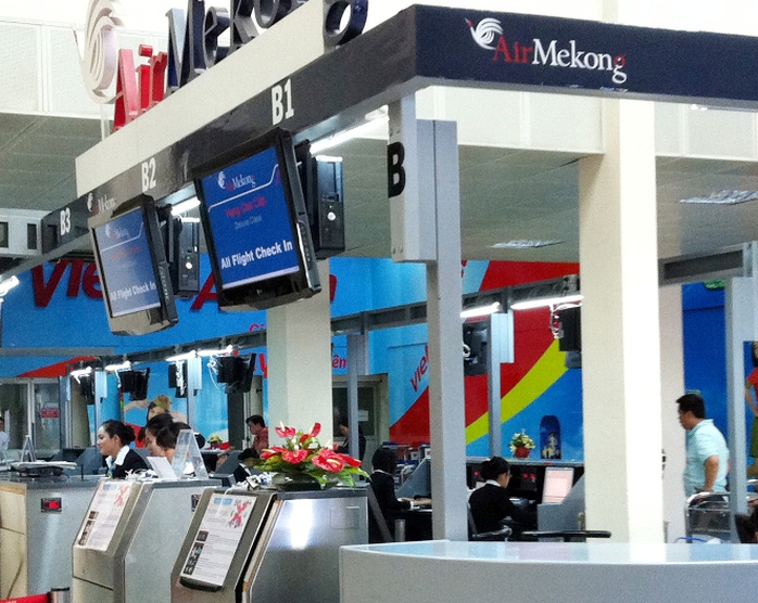 Quầy check in của Air Mekong ở sân bay Tân Sơn Nhất  khi hãng còn hoạt động
