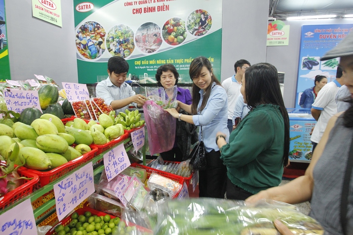 Gian hàng rau củ quả của đơn vị Chợ Bình Điền