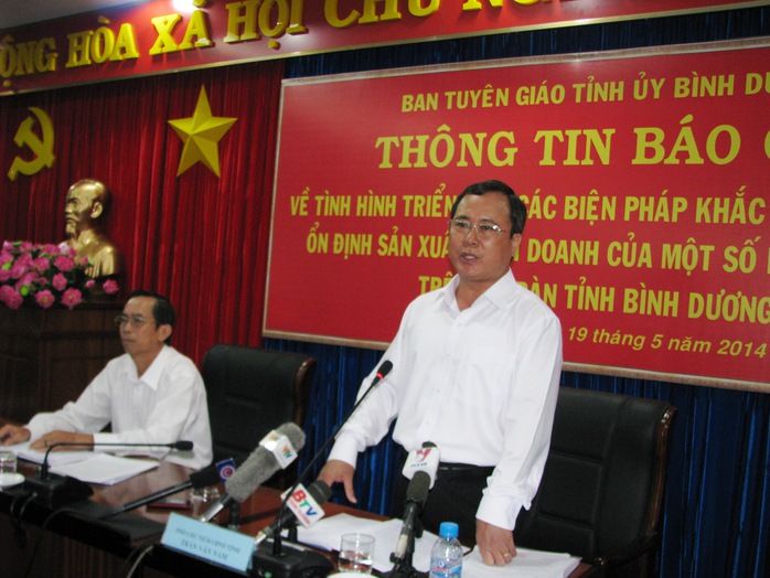 Ông Trần Văn Nam, Phó Chủ tịch UBND tỉnh Bình Dương, khẳng định tỉnh sẽ khôi phục lại được lòng tin của nhà đầu tư nước ngoài