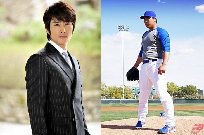 Song Seung Hun và cầu thủ bóng chày Ryu Hyun Jin
