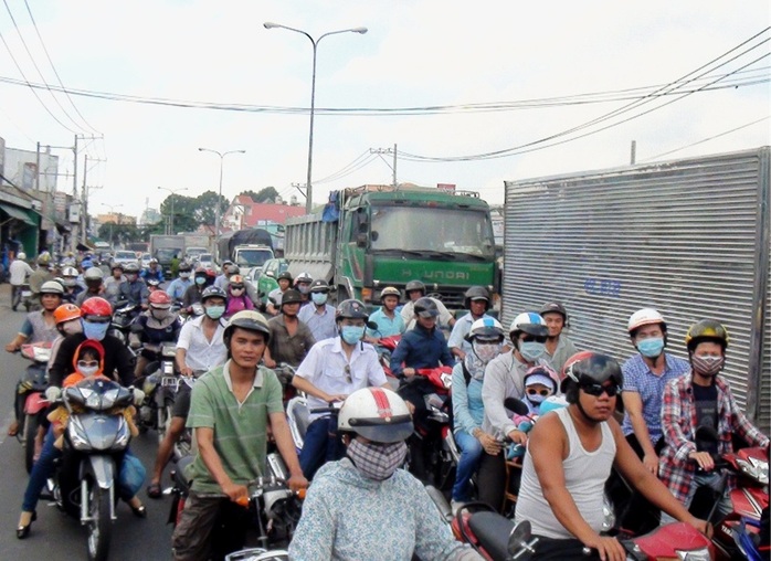 Vụ tai nạn làm giao thông bị ùn tắc cục bộ