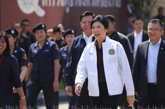 Bà Yingluck đến Chiang Rai ngày 26-2... Ảnh: Bangkok Post