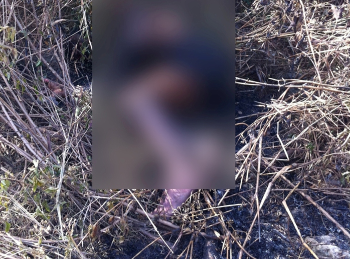Thi thể chqy đen của người đàn ông được phát hiện trong đám cỏ rậm