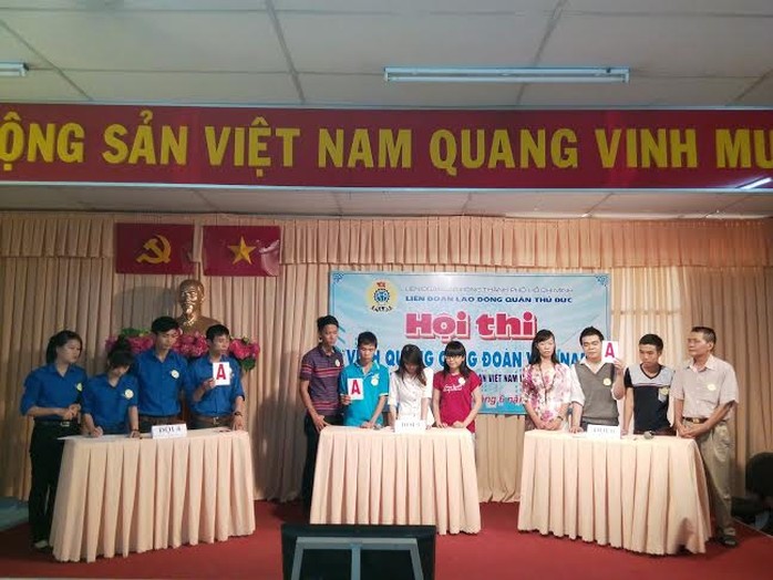 Công nhân tổ tự quản tại hội thi Vinh quang Công đoàn Việt Nam