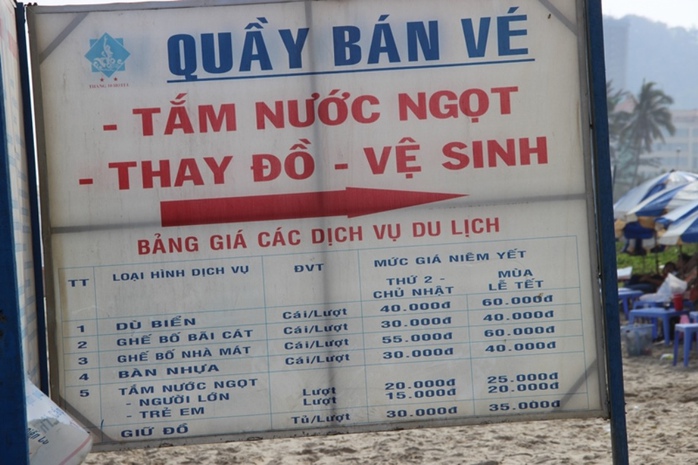 Giá các dịch vụ đều cao hơn bảng niêm yết