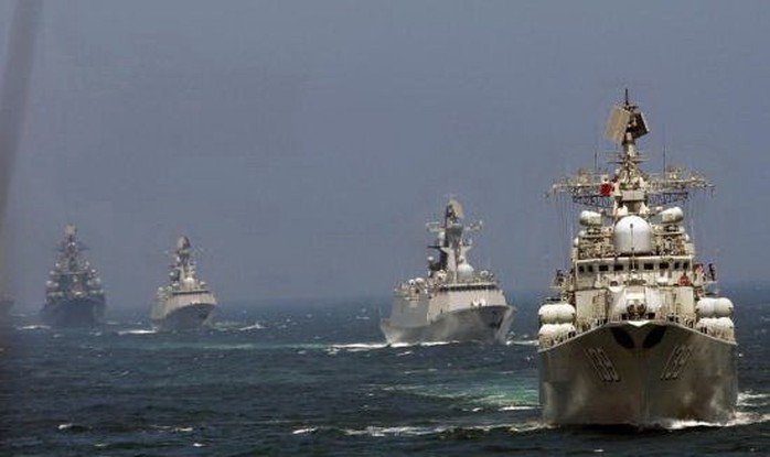 Cuộc tập trận "Liên Hiệp Trên Biển - 2014" giữa Trung Quốc và Nga - Ảnh: Chinanews​
