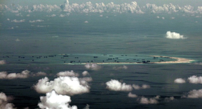 Chinas alleged on-going reclamation of Mischief Reef in the Spratly Islands.