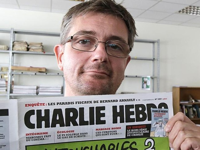 Biên tập viên Stephane Charbonnier, một trong 12 người bị 2 tay súng bắn chết. Ảnh: AP