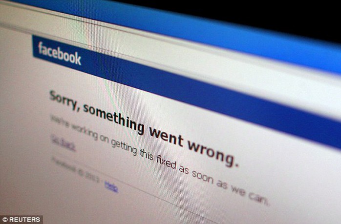 Facebook bị đánh sập 1 giờ sáng 27-1. Ảnh: Reuters