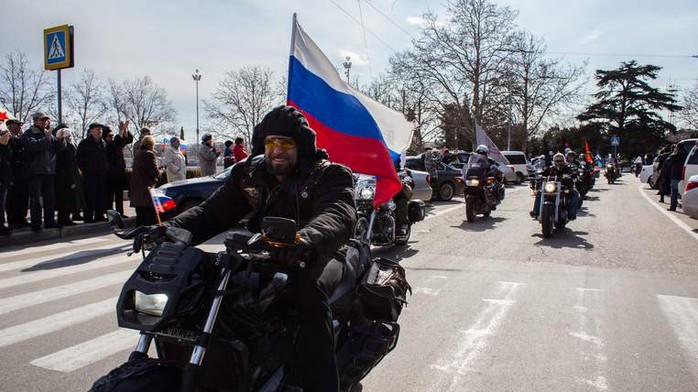 Câu lạc bộ mô-tô “Sói đêm” của Nga. Ảnh: Sky News