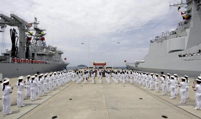 Thủy thủ Hải quân Trung Quốc trước cuộc tập trận RIMPAC năm 2014. Ảnh: Reuters