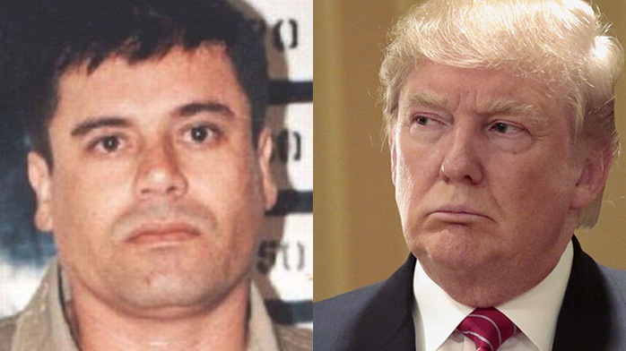 Trùm ma túy bang Sinaloa của Mexico Joaquin “El Chapo” Guzman (trái) và ứng viên tổng thống Mỹ - tỉ phú Donald Trump. Ảnh: Reuters