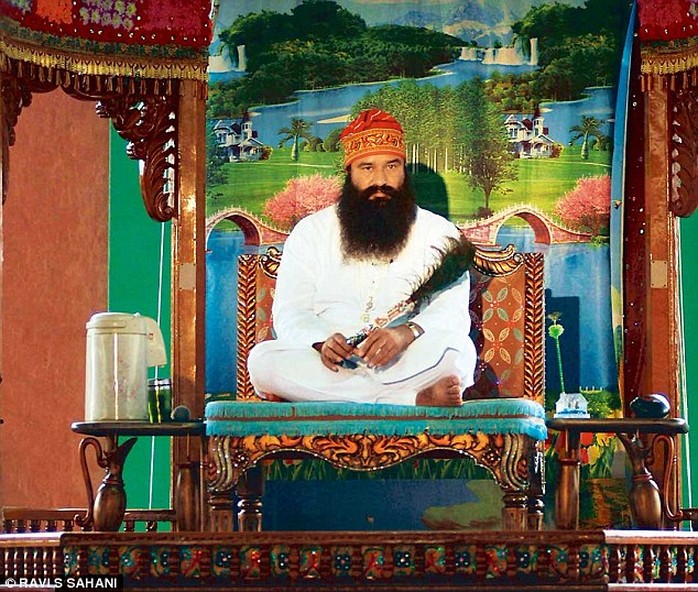 Guru in bling: Gurmeet Ram Rahim is being probed by Indias Central Bureau of Investigation after a former follower alleged he ordered 400 men to submit to castrations he said would bring them closer to god