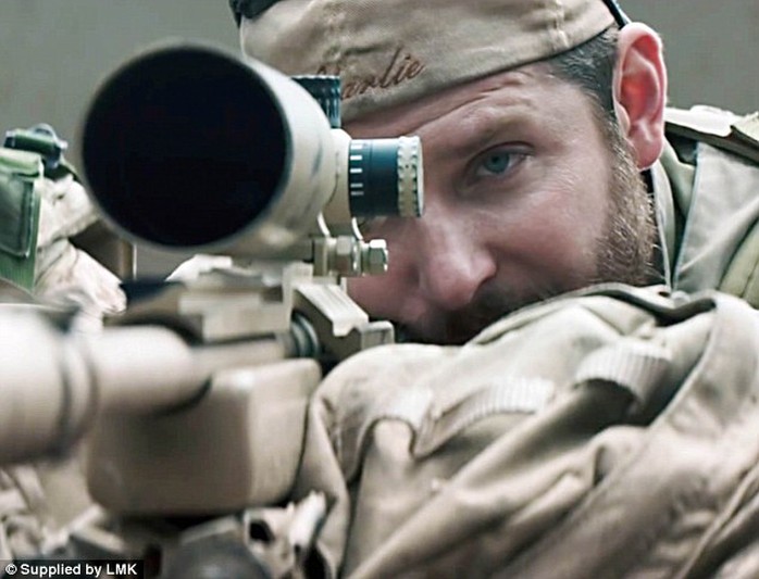 Retaliation: The sniper battalion pictures could be Islamic States attempt to ramp up their own propaganda campaign following the release of the hit US film, American Sniper (pictured), starring Bradley Cooper