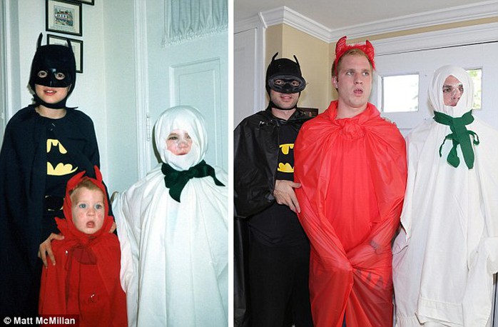 Halloween: They trawled local stores to find replica costumes to recreate the childhood scenes