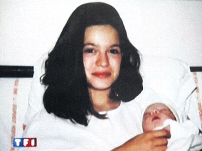 Sophie Serrano, pictured shortly after giving birth at the age of 18, discovered her daughter had been accidentally switched at birth ten years after the event