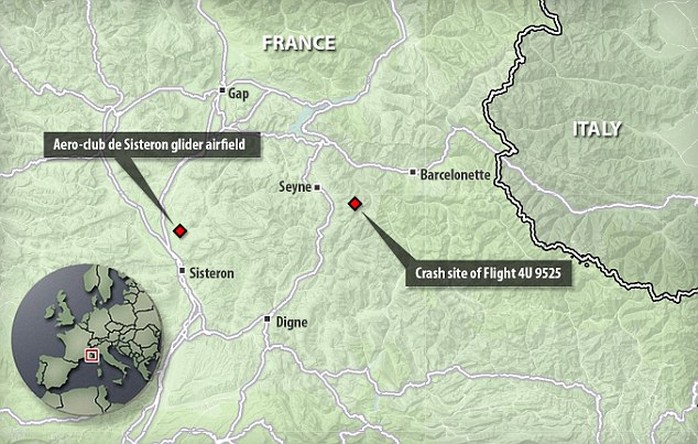 Lubitz brought down the passenger plane in the Alpes-de-Haute-Provence on Tuesday. The crash site is just 30 miles from the Aero-club de Sisteron glider airfield, which Lubitz visited regularly as a child with his parents