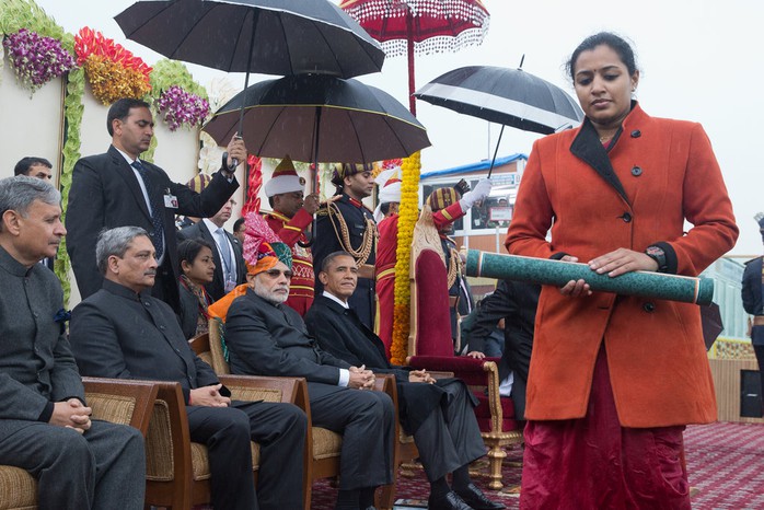 Tổng thống Obama khép lại chuyến công dy kéo dài 3 ngày tại Ấn Độ hôm 27-1. Ảnh: New York Times